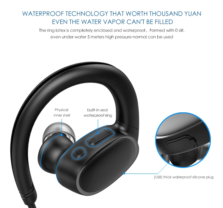 OVEVO X9 спортивные bluetooth наушники IPX7 качество звука с защитой от пота Беспроводные HD