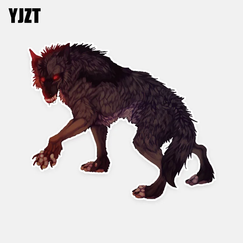 

YJZT 15CM*12.5CM Personalized Animal Wolf PVC Car Styling Car Sticker Decal Decoration 5-0861