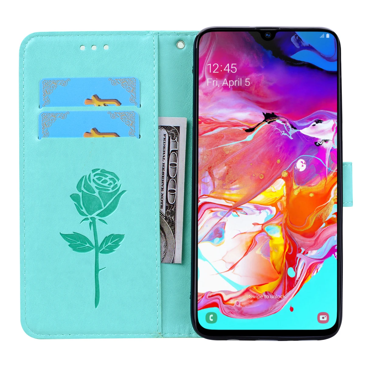 Кожаный чехол-книжка с 3D тиснением для Samsung Galaxy A20E A50 A30 A10 A20 A60 A40 A70 S10 S10E A9 A6 Plus A7 2018 A3
