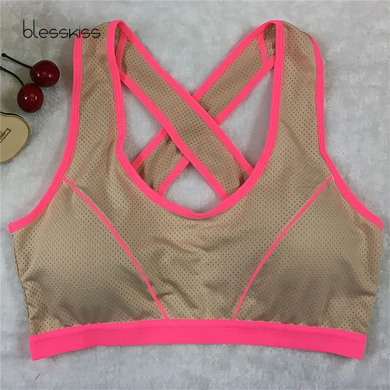BLESSKISS бесшовный спортивный бюстгальтер женский пуш ап для спорта фитнеса Для