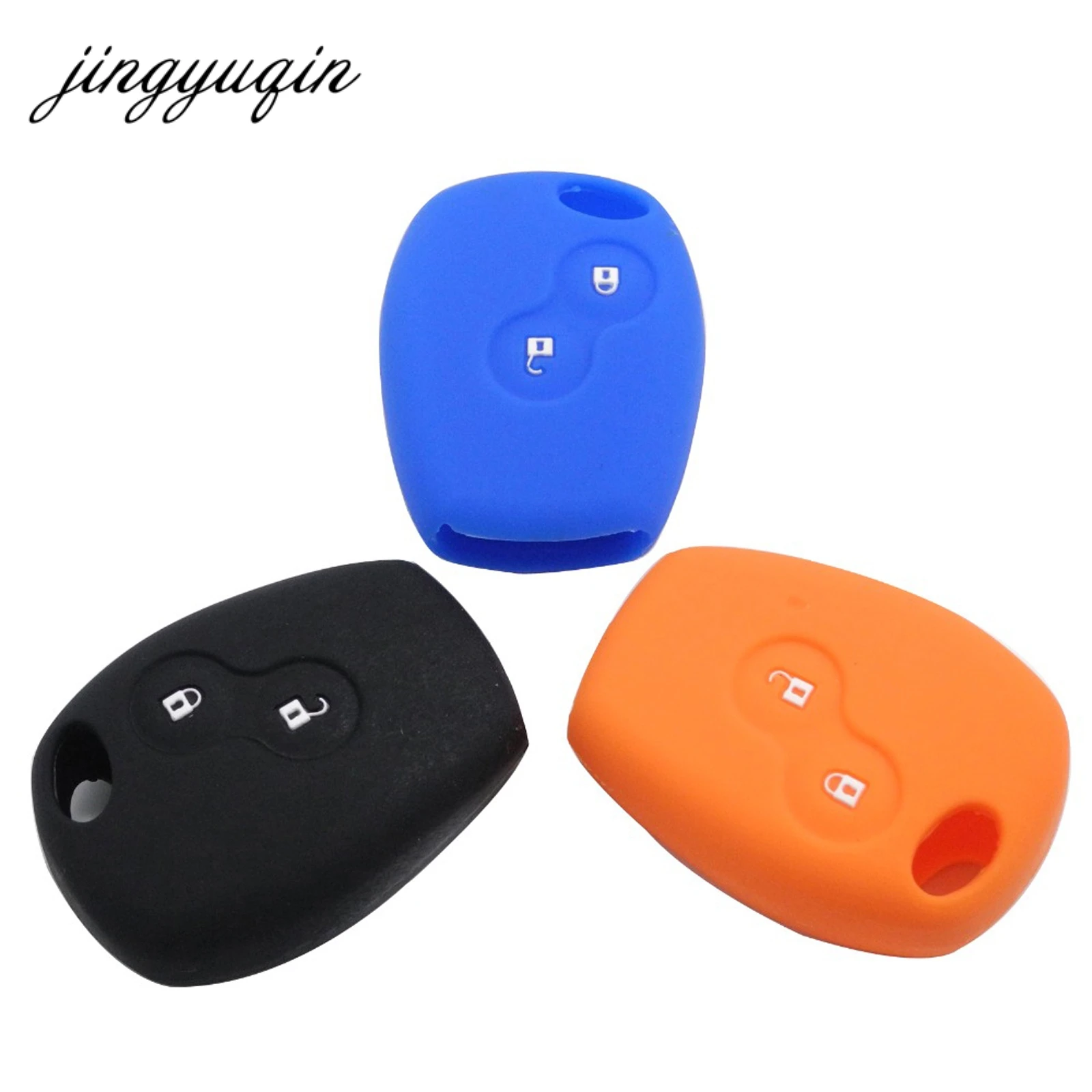 Силиконовый чехол jingyuqin 50 шт./лот для Renault 2 button автомобильного ключа с