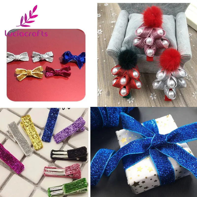 Ленты Lucia Crafts с блестками бархатные ленты 15-16 мм сделай сам бантом для подарочной