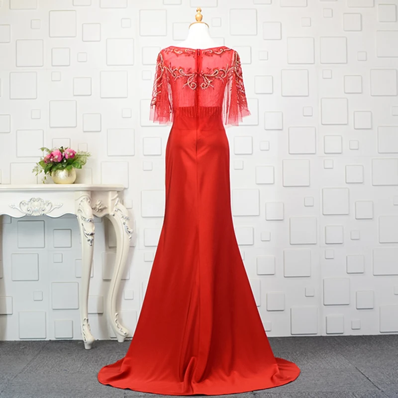 JANCEMBER Роскошные красные платья для выпускного бисером с кристаллами кисточками