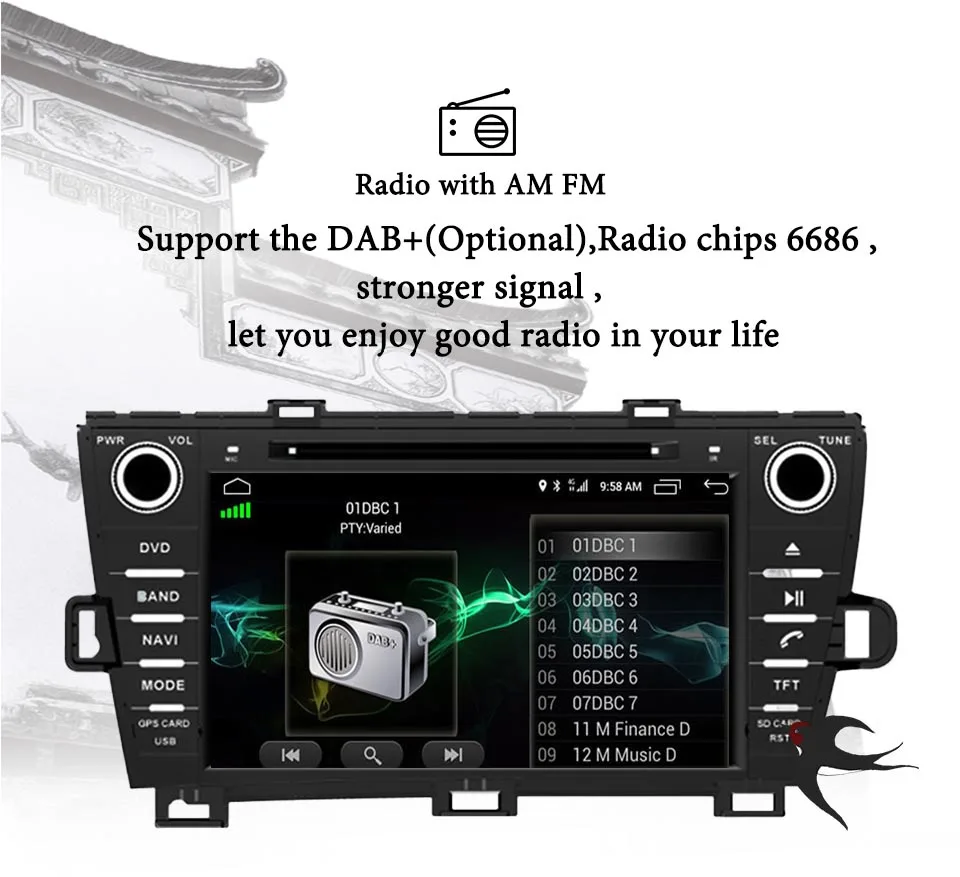 Android 9 0 8 ядер 4G RAM 64G ROM автомобильный DVD GPS для Toyota Prius 2009 2010 2011 2012 2013 WIFI Авторадио