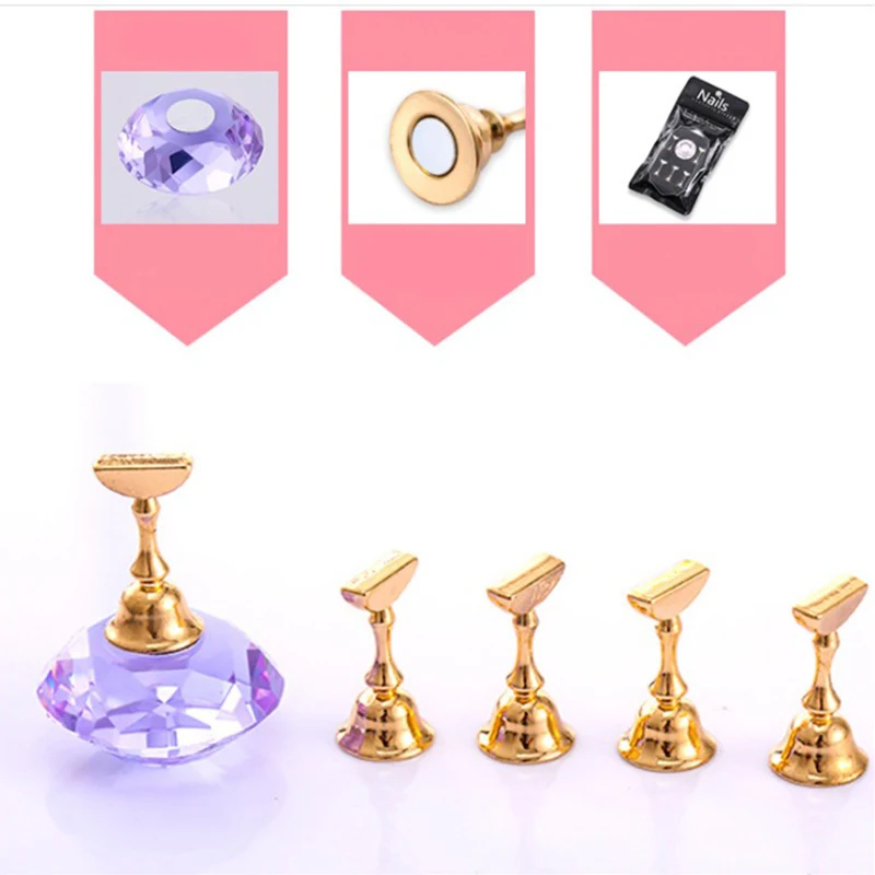 Демонстрационная подставка для маникюра с кристаллами магнитный держатель