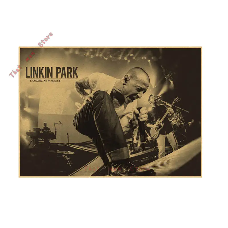 Ностальгическая рок-группа Linkin Park Честера Чарлза БЕННИНГТОНА/крафт-бумага/кафе/Бар плакат/Ретро плакат/42*30 см