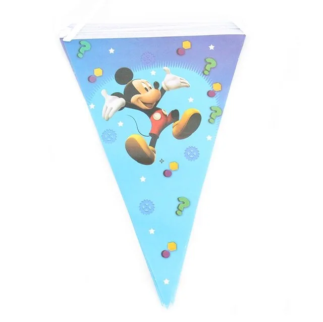 Mickey 2,5 м/компл. в виде единорога из мультфильма для маленьких принцесс», «Человек-паук», «Гадкий Мстители вечерние бумажный Баннер Вымпел душа ребенка Дети С Днем Рождения Декор Флаги - Цвет: Mickey