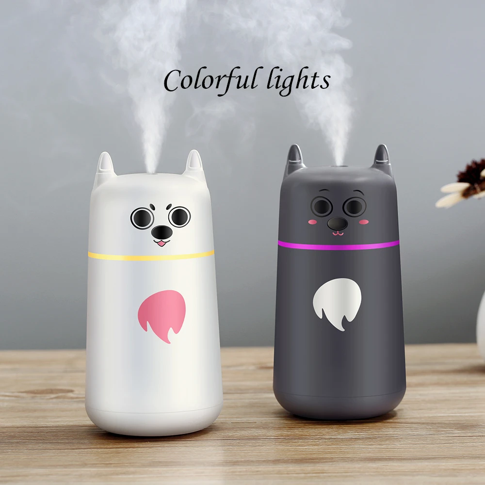 220ml air humidifier 7 Color Changing LED Lights car cute expression usb for Office Home | Бытовая техника