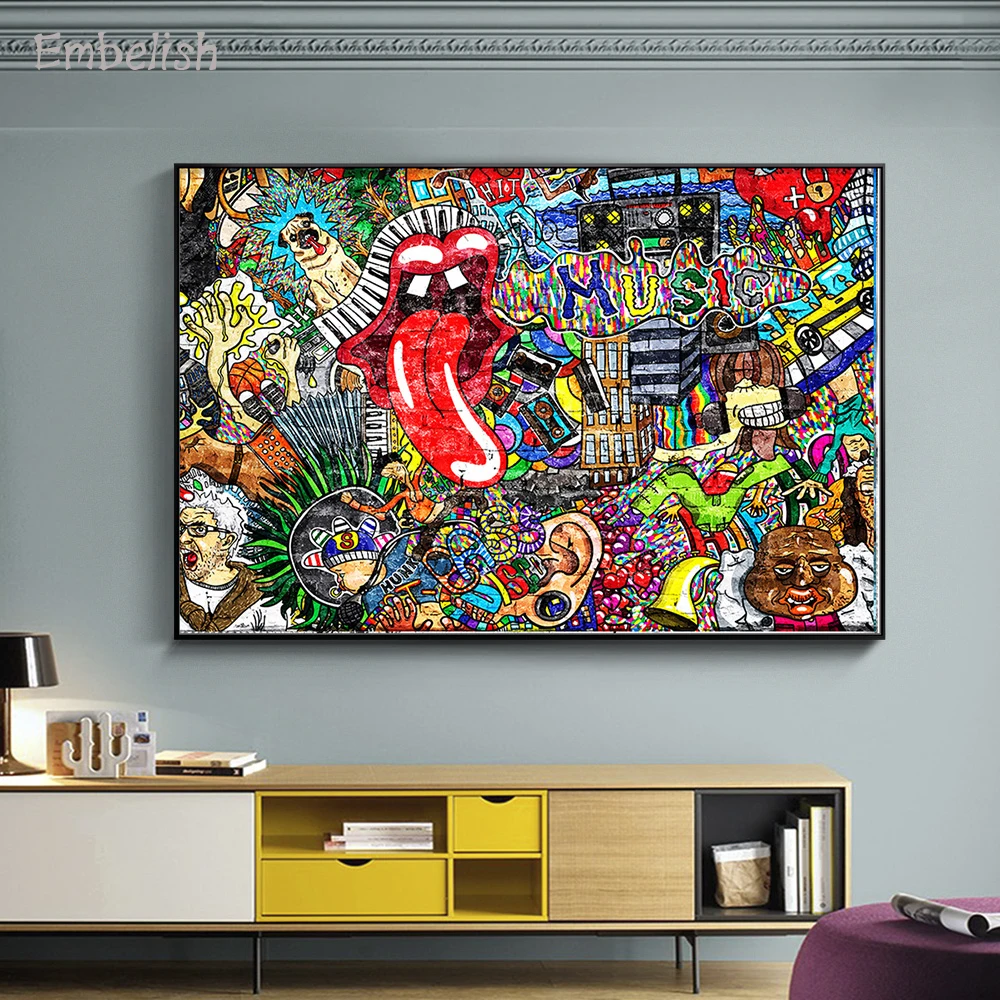 Украшение 1 шт. настенные постеры для гостиной музыкальный коллаж на больших