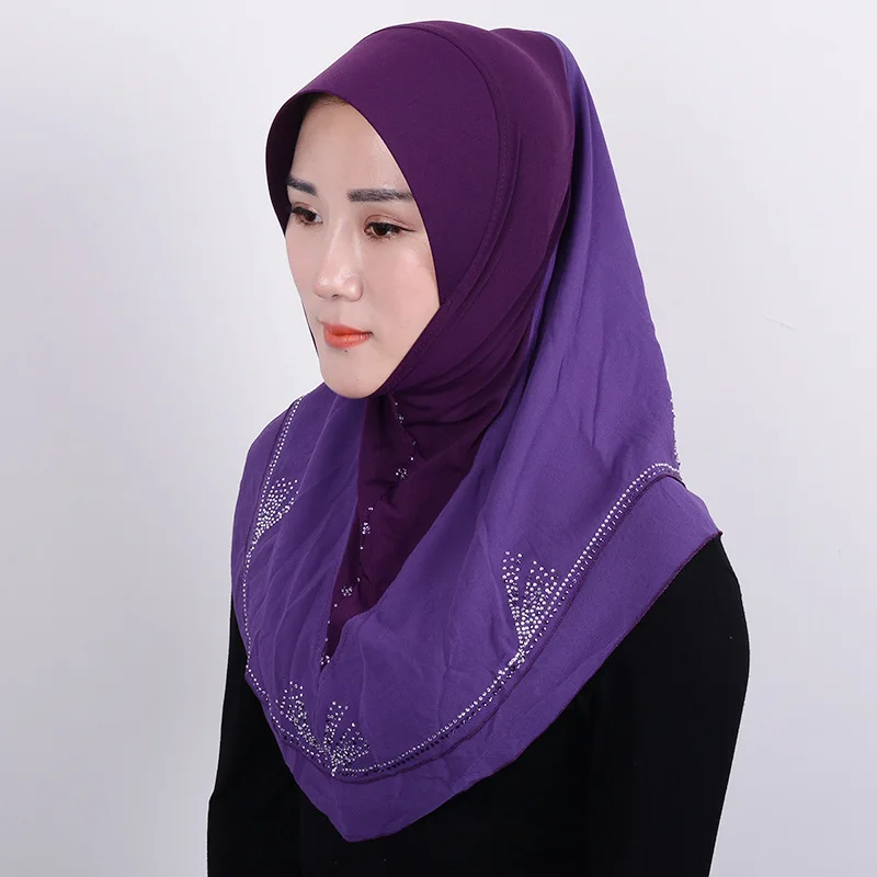 Бесплатная доставка роскошный хиджаб из бисера хлопок 110*110 см квадратная