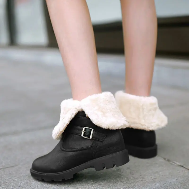 Haoshen &amp Girl/женские зимние ботинки Botas Mujer женские теплые до середины икры с