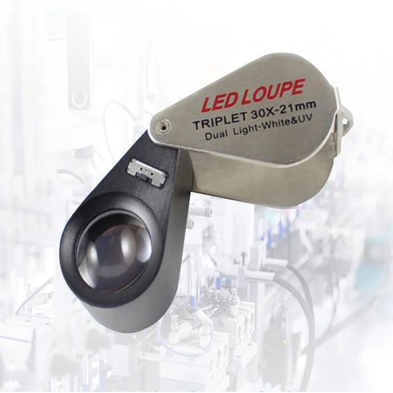 Мини 10X металлическая Лупа Портативная Складная Светодиодная лампа ювелирное