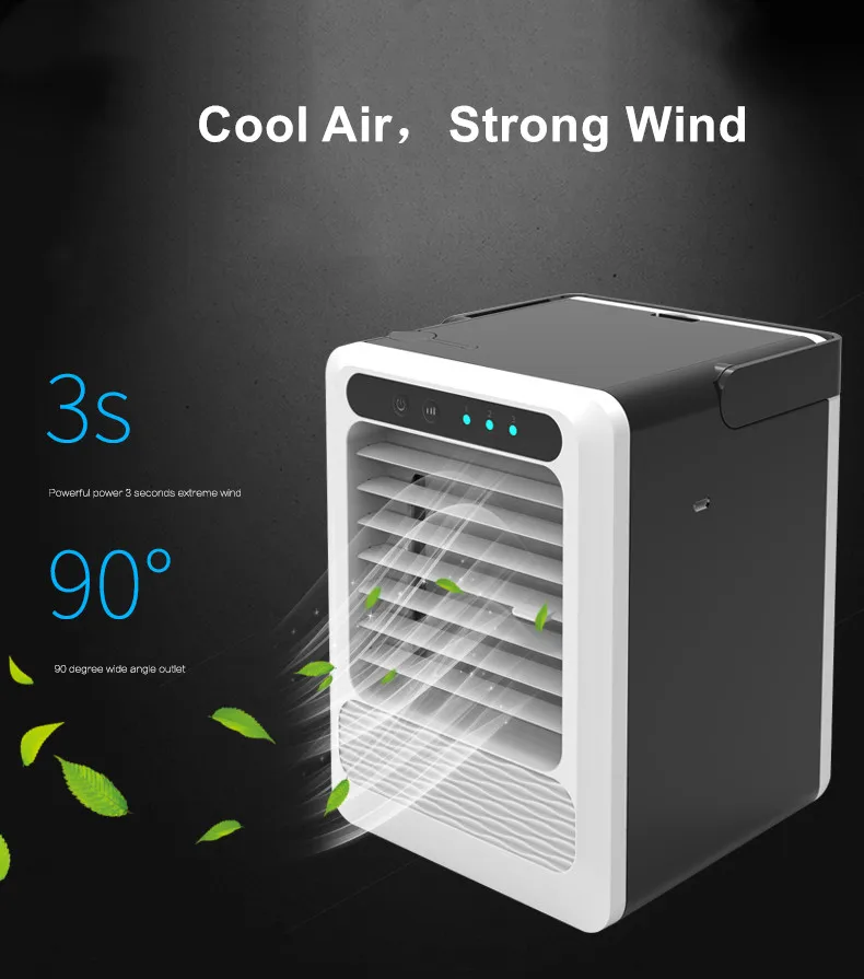 Mini Portable Multifunctional Air Conditioner USB Air Cooler Humidifier Purifier With Colorful LED Light Air Cooling Fan