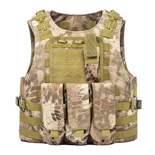 MAGCOMSEN тактический жилет военный Molle защитное оборудование боевой штурмовой жилет для безопасности тела 600D нейлоновый Камуфляжный армейский жилет XS-02 - Цвет: Python Yellow