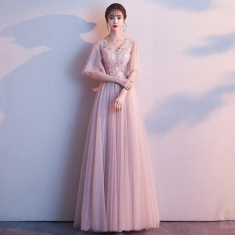 

Banquet evening dress 2020 new elegant and elegant dignified atmosphere long paragraph very fairy dream party dress female