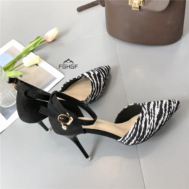 Женские туфли лодочки FGHGF леопардовые с острым носком на высоком каблуке 8 5 см в