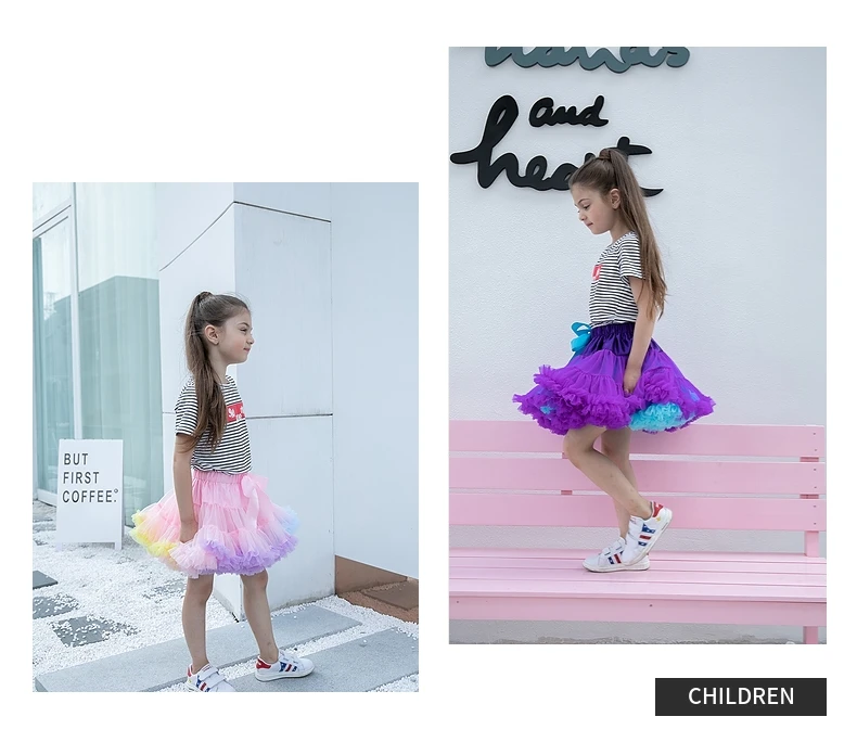 Fashion Fluffy Chiffon Teenage Girl Adualt Women Pettiskirts tutu Baby Girls Skirts Princess skirt dance wear Party clothes