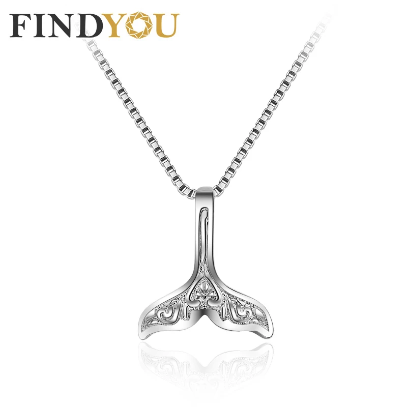 FINDYOU женское ожерелье с рыбьим хвостом и кулонами посеребренное колье модное