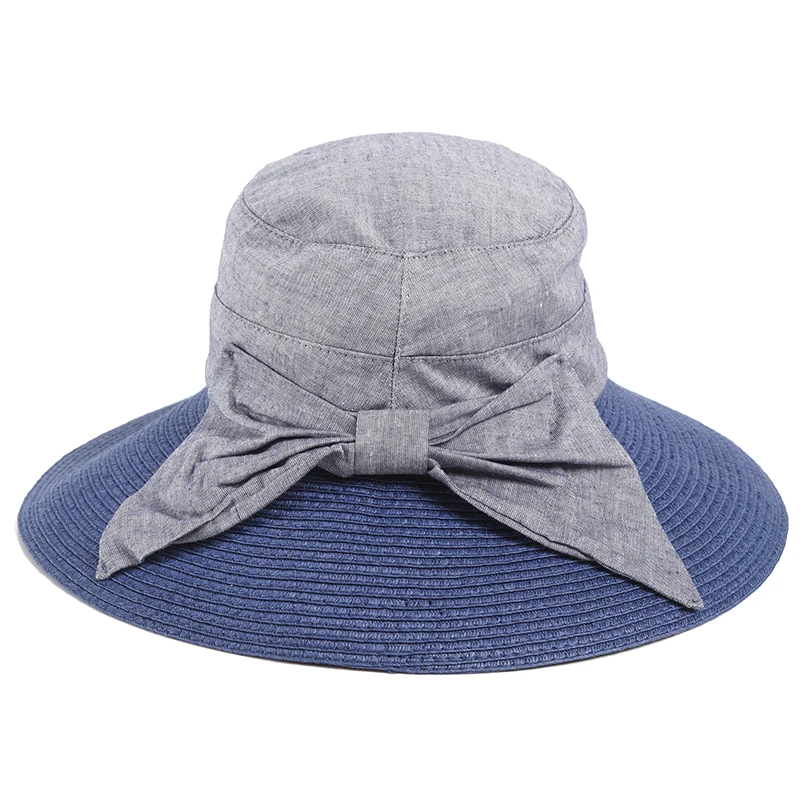 Шляпа женская Соломенная с защитой от УФ-лучей и бантом | Аксессуары для одежды