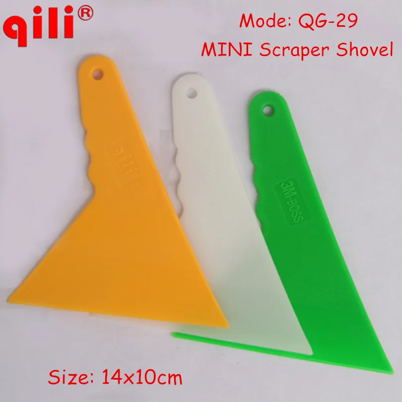 

120pcs/lot QILI QG-29 Mini Handle Scraper Tools Shovel 3 colors Imported POM Material Car vinyl Film wrapping Snow Removal tools