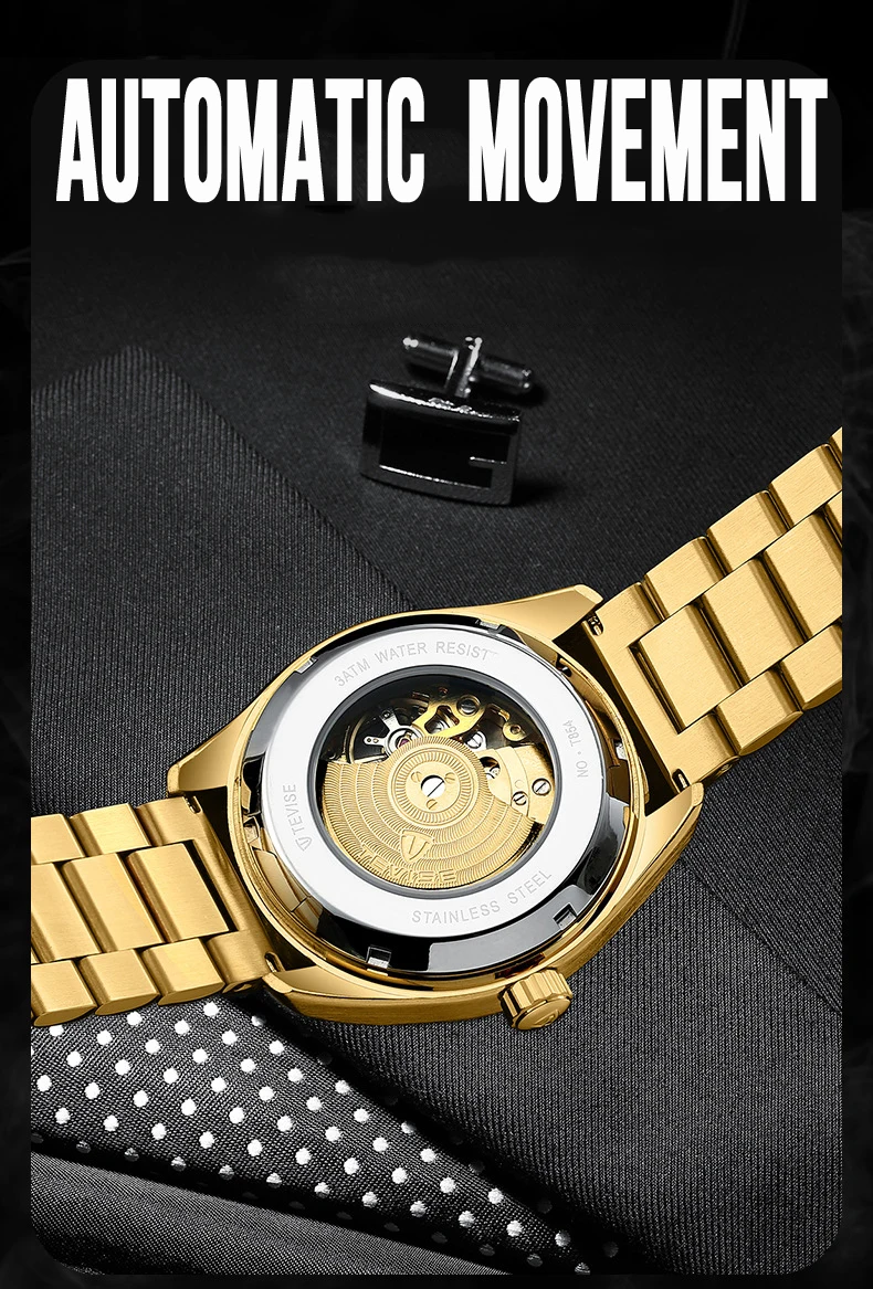 Relogio Tevise Automatico masculino мужские часы механические часы с подзаводом пиратский череп подарок деловые наручные часы Мужские часы