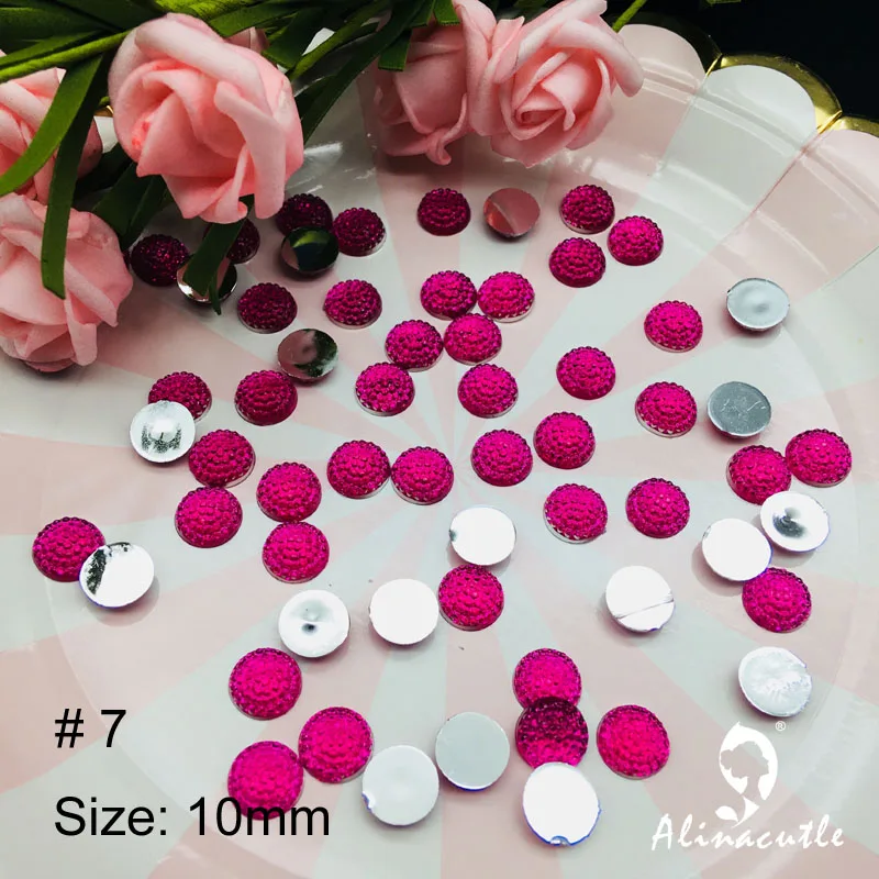 No 7 rose pin 100 шт 10 мм драгоценные камни с плоским дном с плоской задней поверхностью, круглые алмазные кристаллы, наклейки "камни", драгоценные камни, поделки своими руками, художественные ремесла, кристаллы для скрапбукинга - Цвет: No 7 rose pin