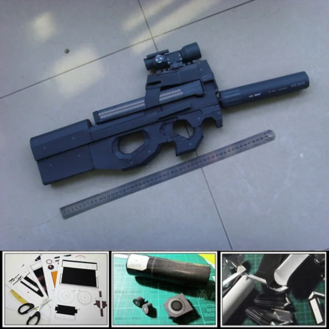2016 hot бесплатная пересылка бумажная модель пистолета 1 : масштаб бельгия FN P90