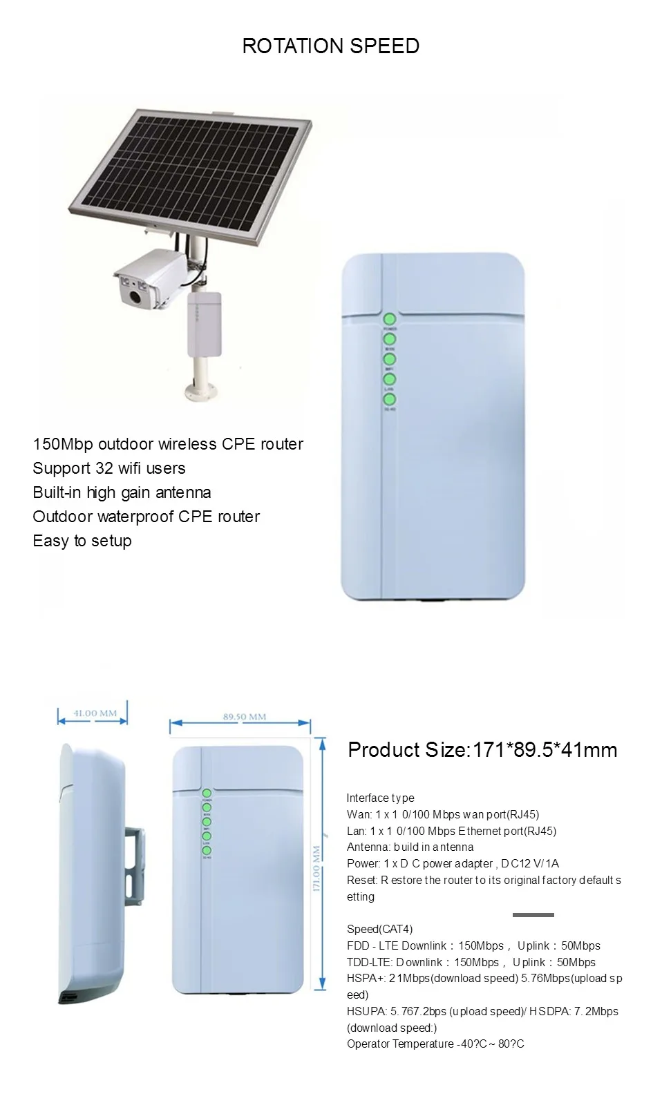 KuWFi Открытый 4G LTE CPE маршрутизатор CAT4 150 Мбит/с Открытый водонепроницаемый беспроводной роутер CPE для дома/офиса Поддержка 32 Wi-Fi пользователей
