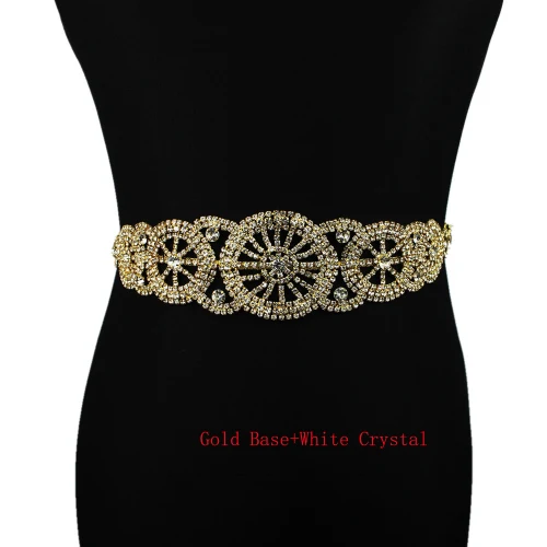 Bridal Belt 6 Gold Ручной работы Серебряный свадебный пояс стразы на поясе аппликация для вечерних выпускных платьев свадебное украшение белый бежевый пояс лента - Цвет: Bridal Belt 6 Gold