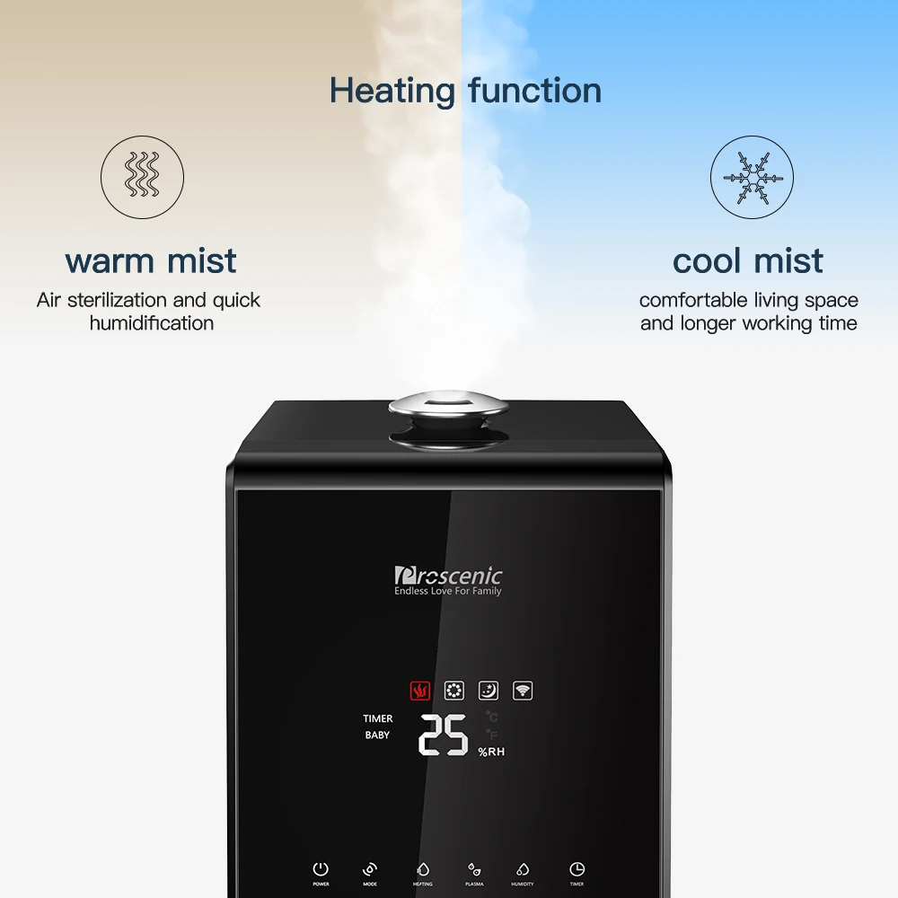 Увлажнитель воздуха Proscenic smart 5.3L теплый и холодный туман ультразвуковой