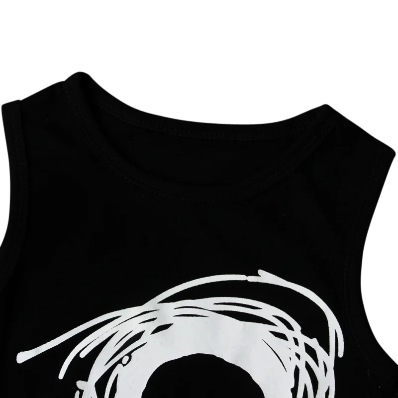 Летняя одежда для новорожденных мальчиков костюмы комбинезоны черный принт