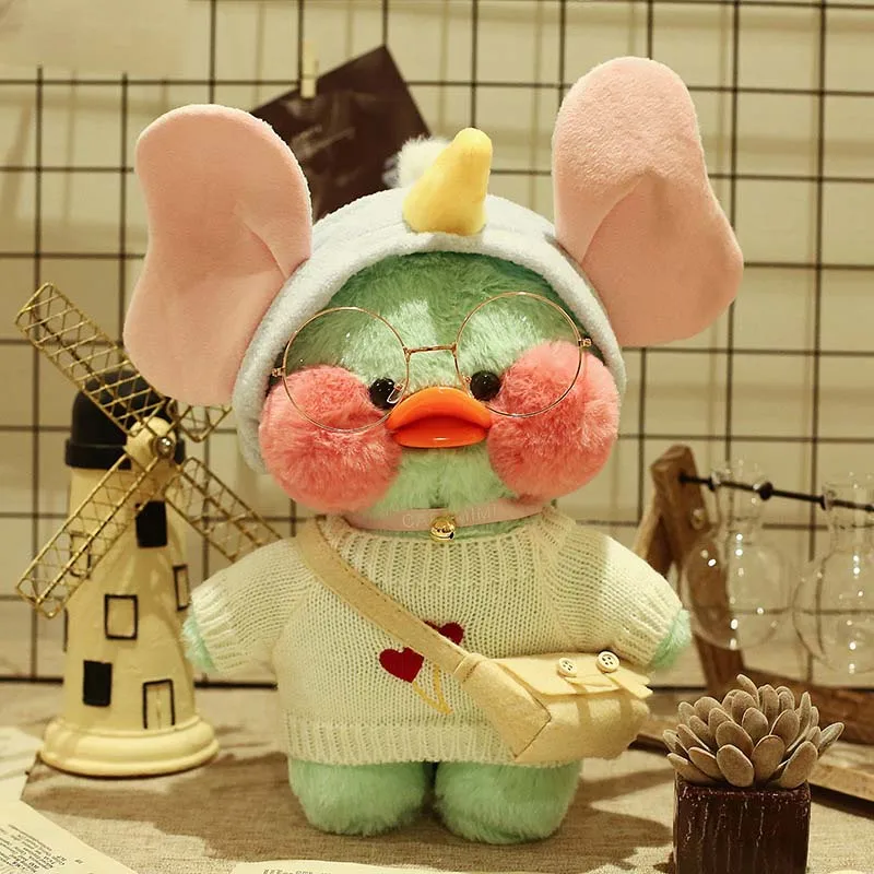 30 см Kawaii зеленый LaLafanfan кафе утка Плюшевые игрушки мультфильм Милая утка мягкие животные куклы игрушки подарок на день рождения для детей