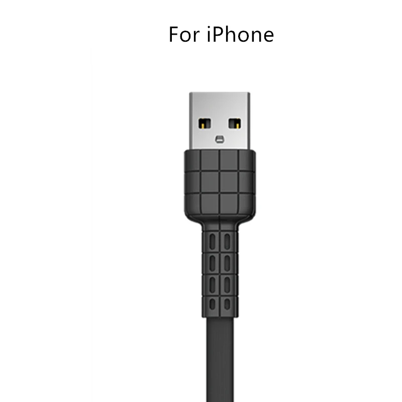 black for iphone Remax USB кабель для передачи данных плоский металлический кабель для зарядки 2.4A прочный кабель для быстрой зарядки для xiaomi samsung для iPhone 6 6 S 7 8 iPhone x - Цвет: black for iphone