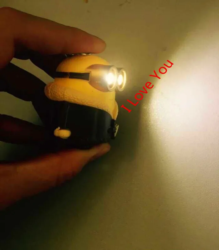 Мультфильм Гадкий я 3 3D разговор Миньоны светодиодный брелок со звуком фигурка игрушки Рождественский подарок 20 шт./лот