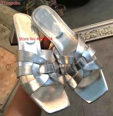 Женские классические туфли на плоской подошве черные шлепанцы толстом каблуке