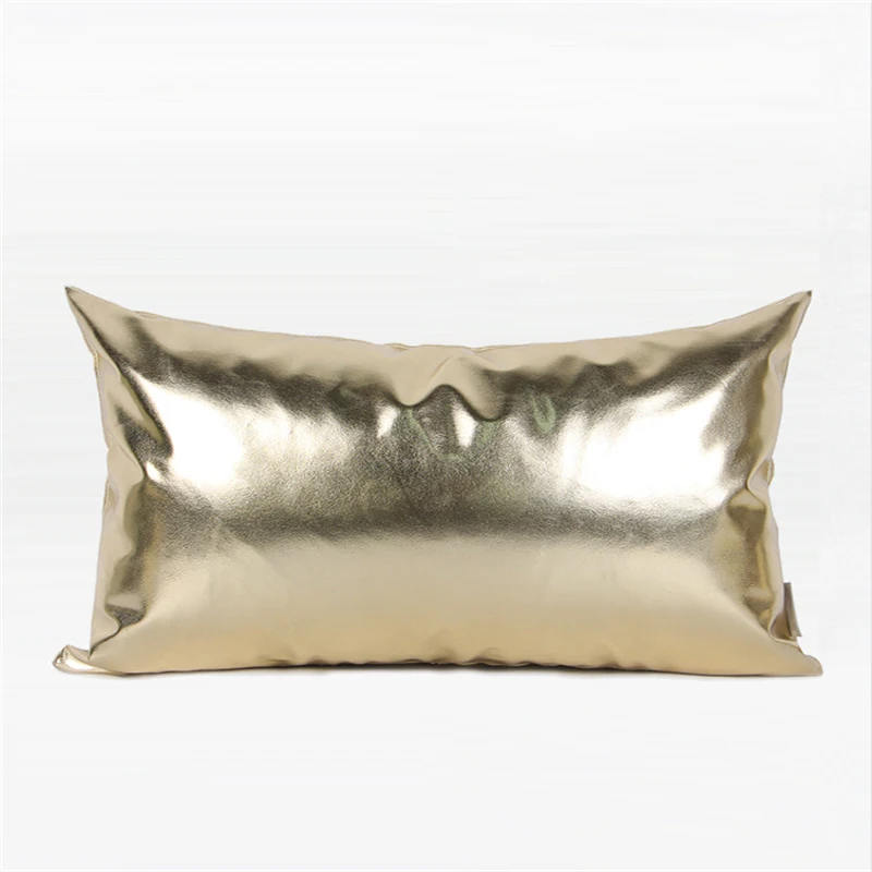 Роскошная Кожаная подушка из искусственной кожи, чехол Cojines Decorativos Para Sofa, однотонный лоскутный чехол, накидка на подушку, подушки Housse Se Coussin