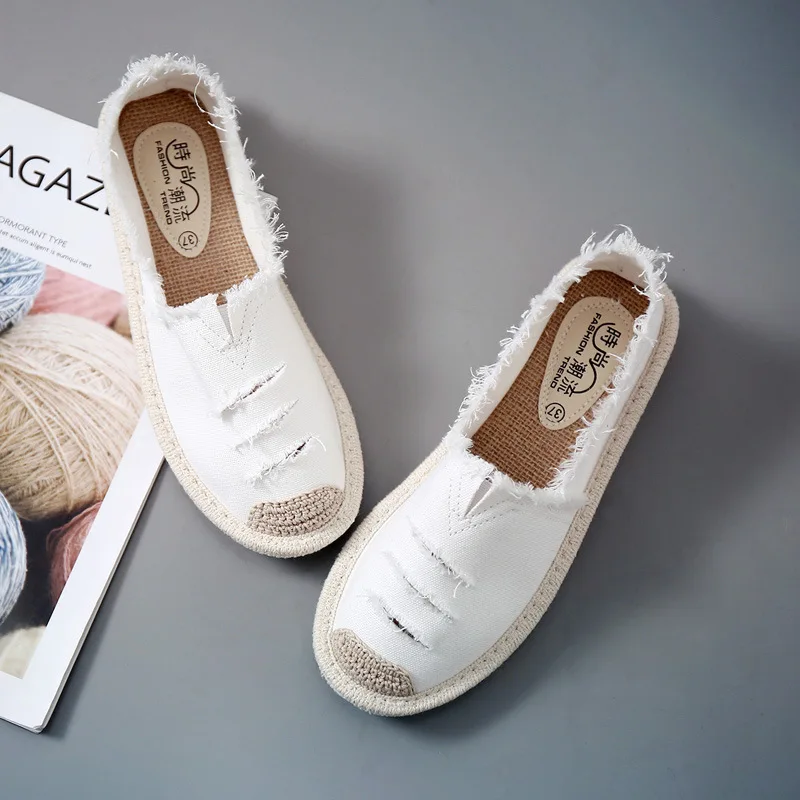 

Women Flats Shoes Slip On Casual Ladies Canvas Shoes Lazy Loafers Breathable Female Espadrilles Spring Autumn Footwear new CR-40