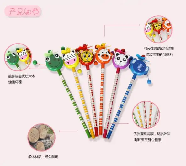 toys Drum-shaped rattle A multifunctional toy with a pencil cartoon lovely shape children's gifts gift | Дом и сад