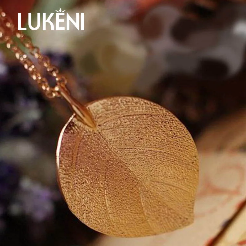 Lukeni модное ожерелье с подвеской в виде листьев для женщин Boho Bijoux Chains золотого