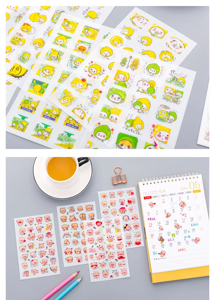 6 шт/лот мультяшная наклейка в форме свиньи kawaii кошка собака украшение DIY дневник в стиле Скрапбукинг наклейка s канцелярские принадлежности подарок школьные принадлежности