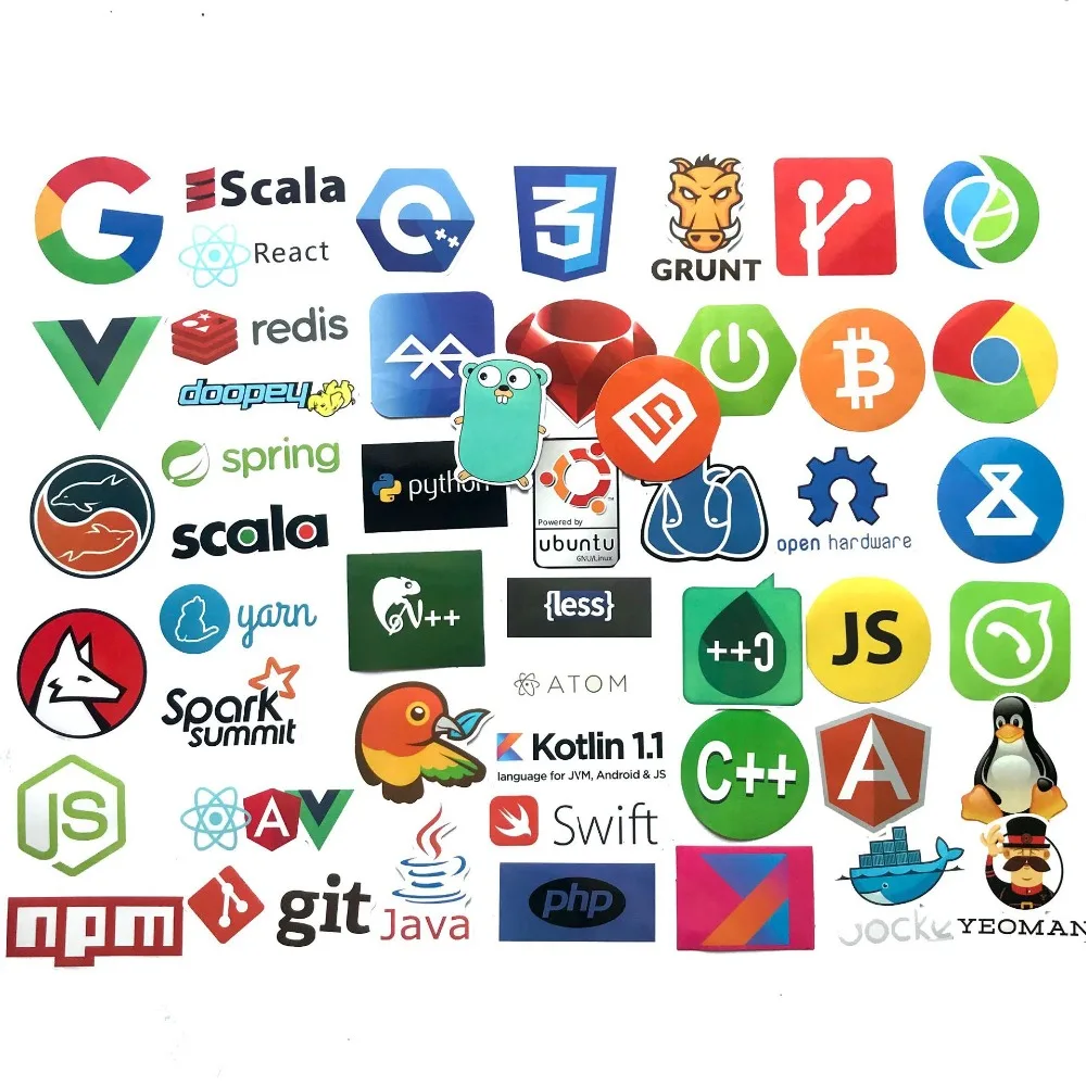 50 шт. интернет-Java JS Php Html программируемый язык классные наклейки облачный Докер