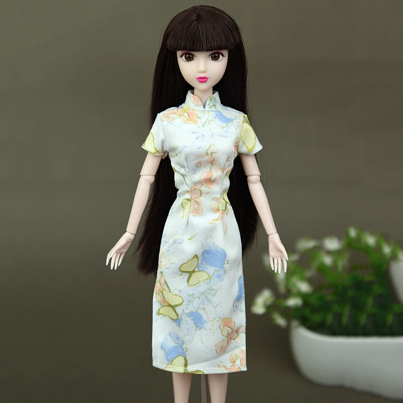 Аксессуары для кукол косплей платье с бабочкой Одежда куклы Барби Cheongsam