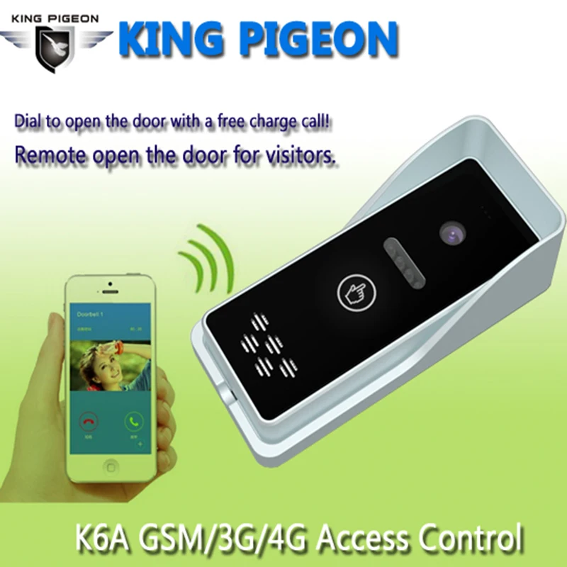 GSM Apartment Intercom Access Control System Free Call Charge Door Open Press Button Remote Controller 850/900/1800/1900MHz K6s |