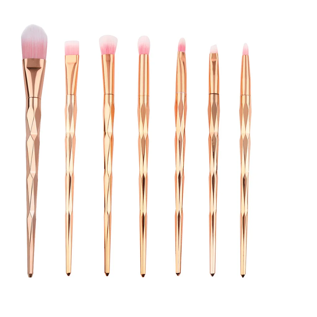 7pcs rose gold makeup brushes professional plastic Foundation brush Eyebrow Eyeshadow Mak eup Brushes brochas maquillaje | Красота и