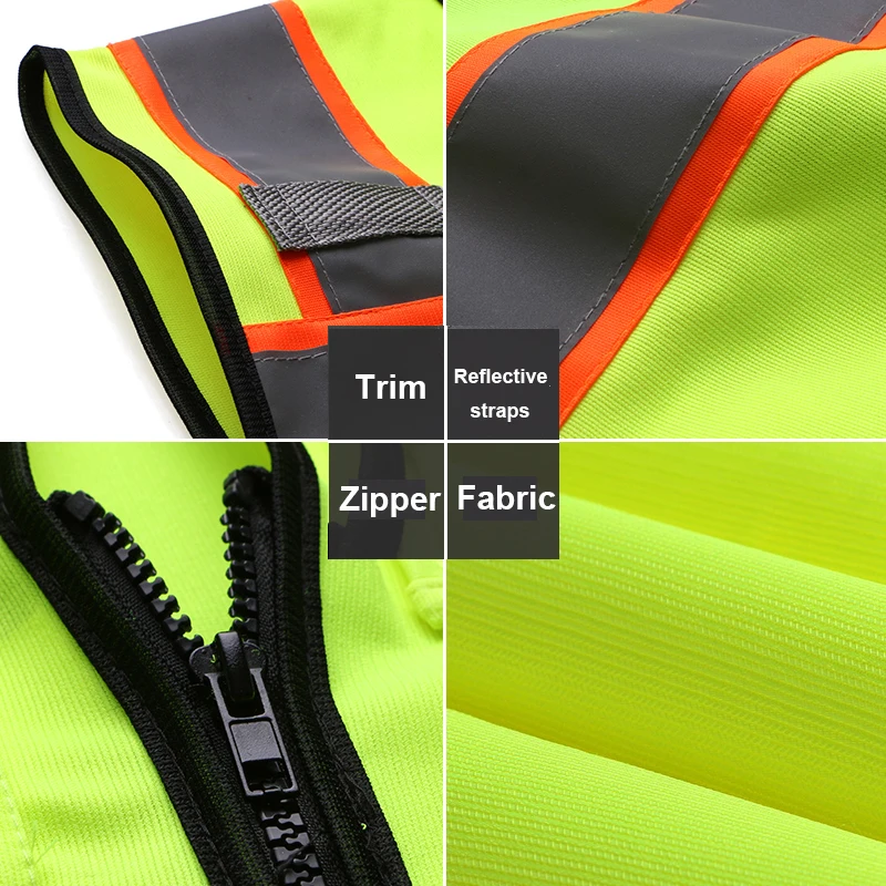 Двухцветный желтый светоотражающий жилет с карманами Рабочая Униформа