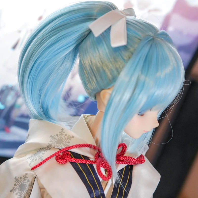 BJD парик куклы конский хвост короткий синий парик для BJD/DD/MDD/SD куклы парик 1/3 для 1/3 Bjd куклы один хвост парик для Bjd куклы