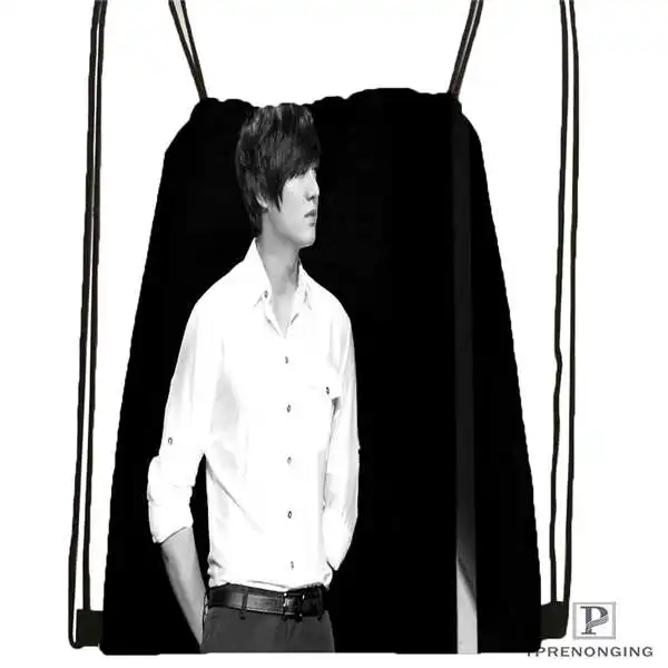 Пользовательский рюкзак Lee Min Ho Actor Drawstring сумка милый детский (Черная задняя часть)