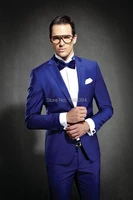 best selling 2018 one button royal blue wedding suits for men slim fit tuxedos groom suit groomsmen jacketpantsbow