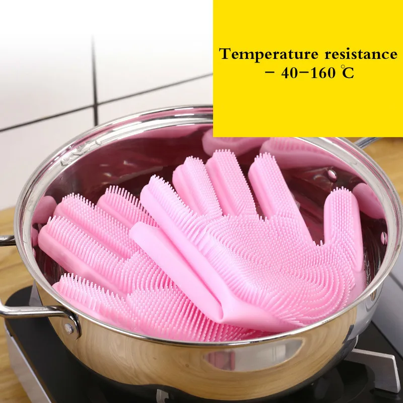 Кухонные силиконовые чистящие перчатки Guantes de латексные Волшебные мытье посуды