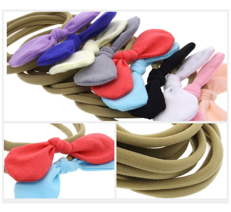 20 PCS/lot Knot Rabbit Ear Nylon Headband for Hair Accessories |